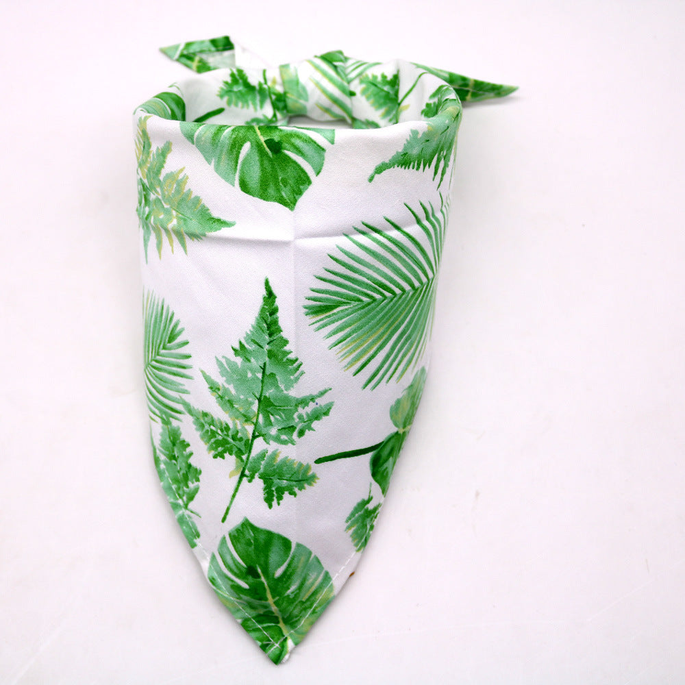 KFX-4333757 Pet Dog Saliva Towel with Floral Design - Cotton Material, Casual Style, Multiple Colors Available