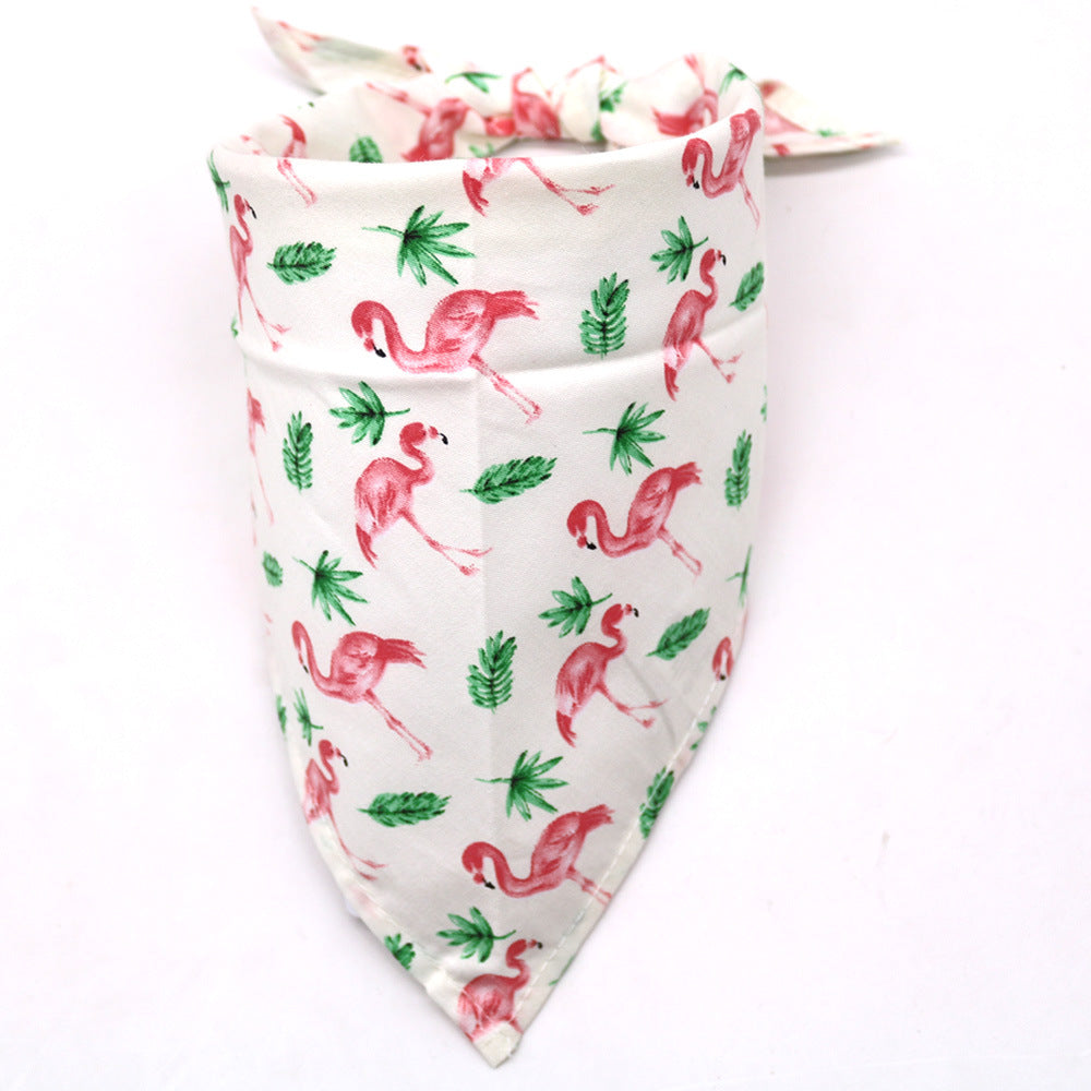 KFX-4333757 Pet Dog Saliva Towel with Floral Design - Cotton Material, Casual Style, Multiple Colors Available