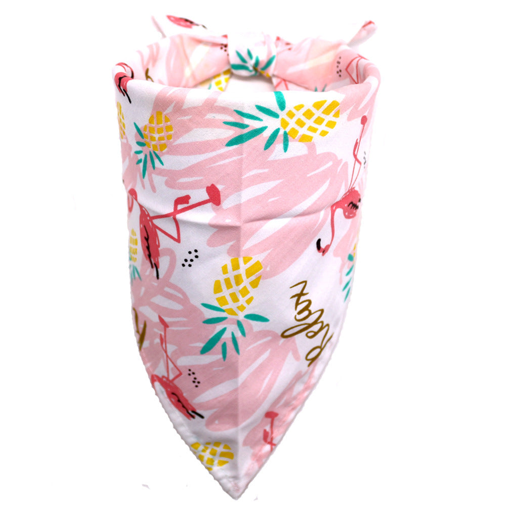 KFX-4333757 Pet Dog Saliva Towel with Floral Design - Cotton Material, Casual Style, Multiple Colors Available