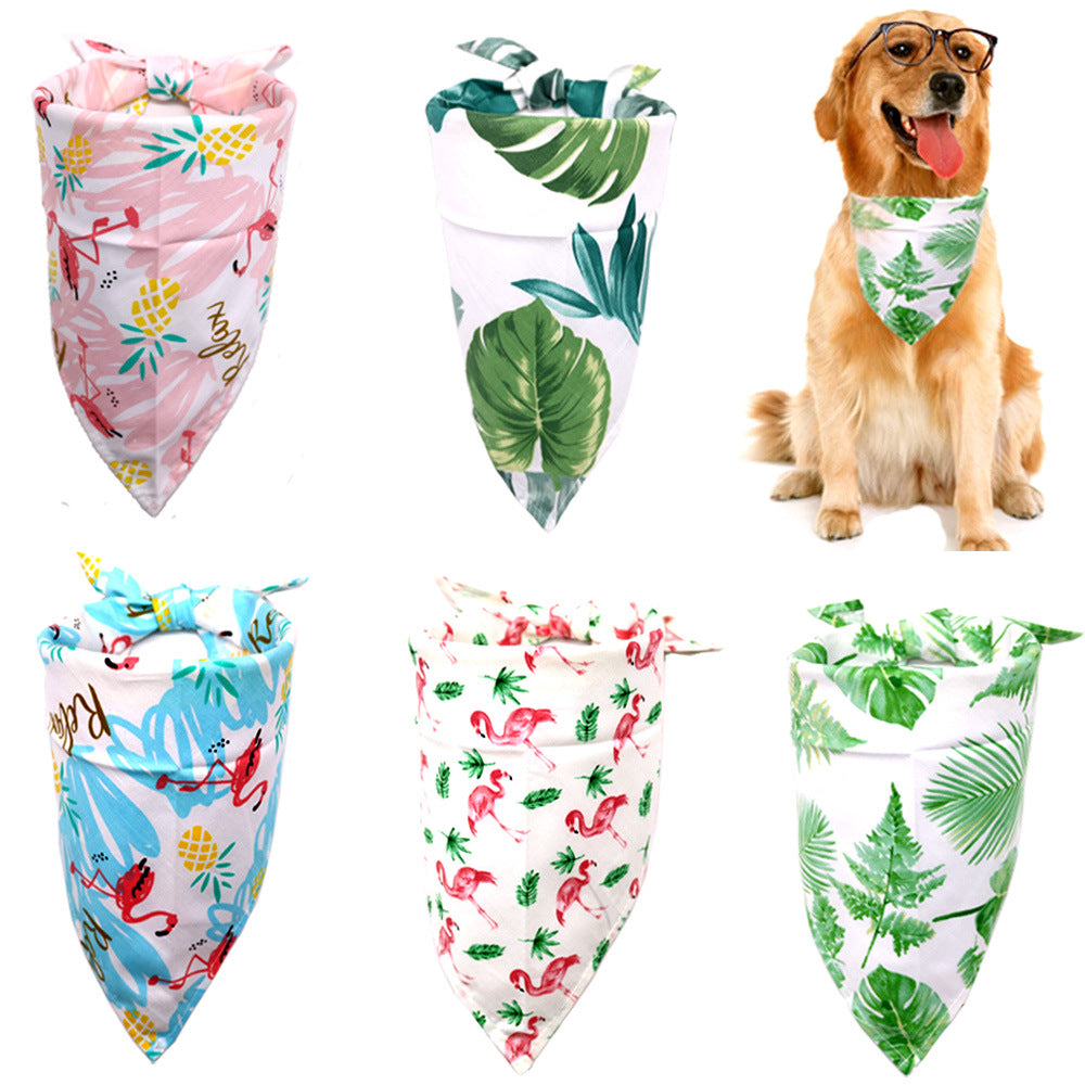 KFX-4333757 Pet Dog Saliva Towel with Floral Design - Cotton Material, Casual Style, Multiple Colors Available