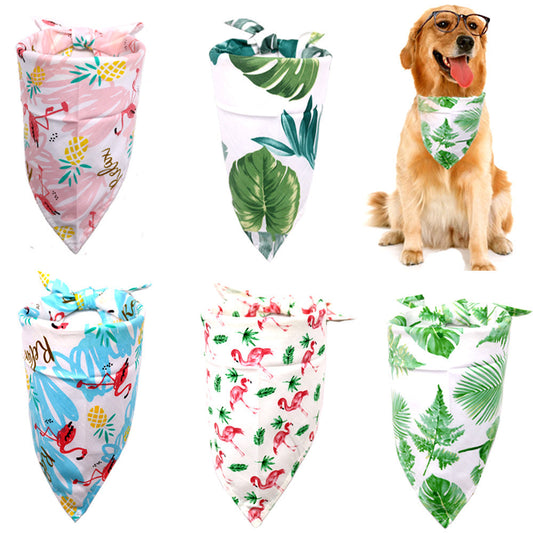 KFX-4333757 Pet Dog Saliva Towel with Floral Design - Cotton Material, Casual Style, Multiple Colors Available