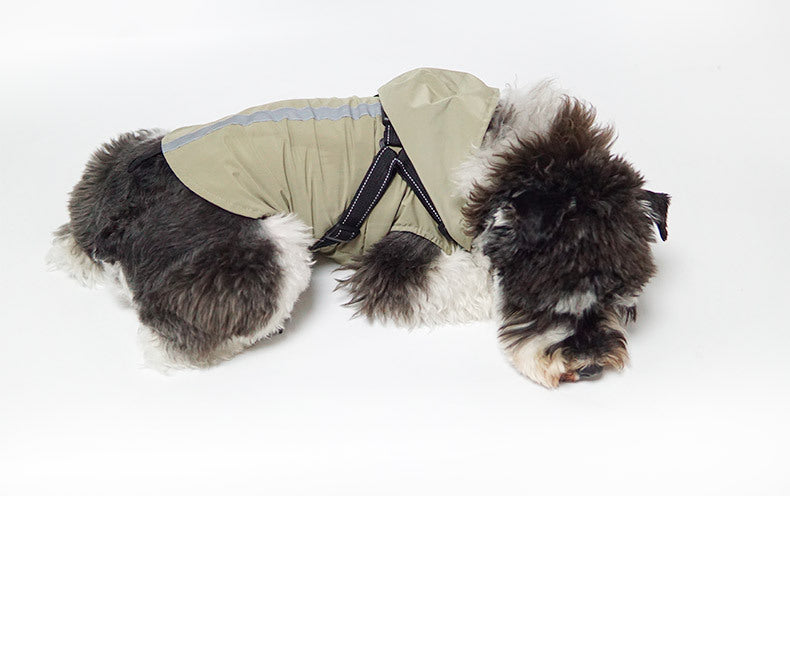 KFX-4334525 Reflective Pet Raincoat Poncho for Large Dogs - Casual Gray, Green, Rose Red Options