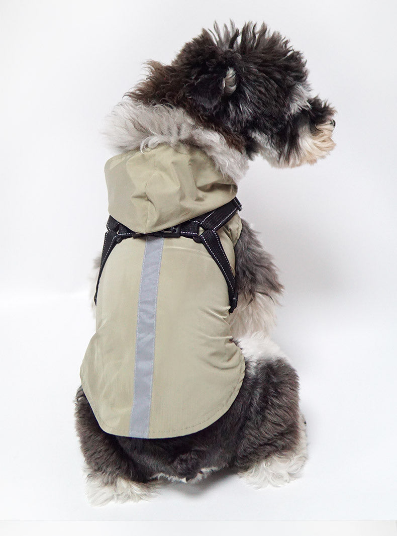 KFX-4334525 Reflective Pet Raincoat Poncho for Large Dogs - Casual Gray, Green, Rose Red Options