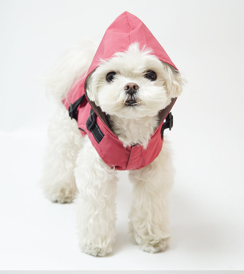 KFX-4334525 Reflective Pet Raincoat Poncho for Large Dogs - Casual Gray, Green, Rose Red Options