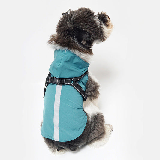 KFX-4334525 Reflective Pet Raincoat Poncho for Large Dogs - Casual Gray, Green, Rose Red Options