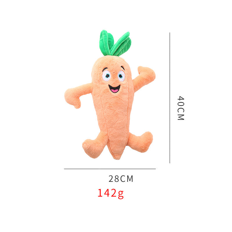 KFX-4335805 Soft Plush Squeaky Chew Toy for Medium to Large Dogs - Vegetable Design Pet Accessory