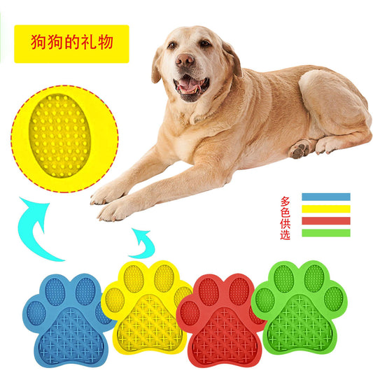 KFX-4336317 Silicone Dog Bath Lick Pad - Food-Grade, Non-Toxic, Paw Shaped, Durable and Flexible, 180mm x 180mm