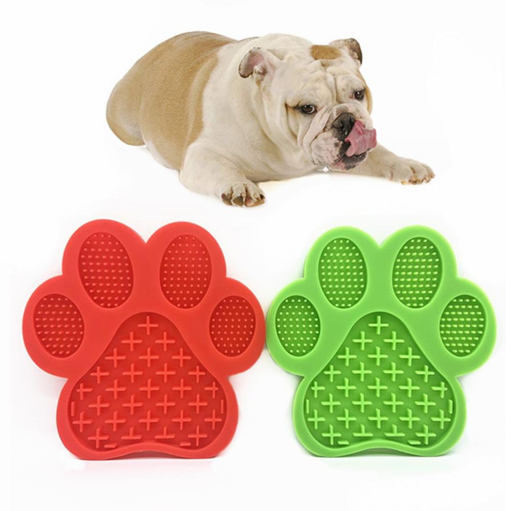 KFX-4336317 Silicone Dog Bath Lick Pad - Food-Grade, Non-Toxic, Paw Shaped, Durable and Flexible, 180mm x 180mm