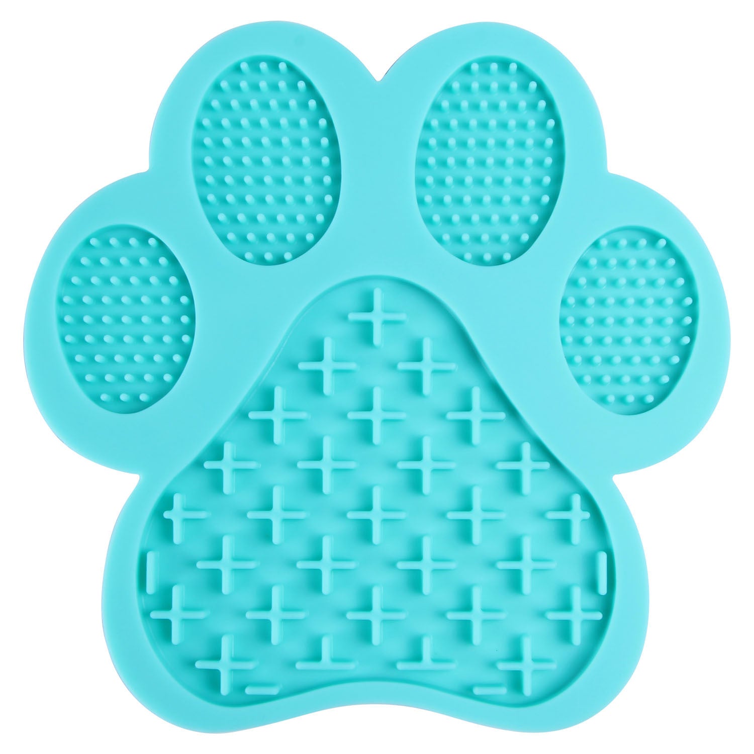 KFX-4336317 Silicone Dog Bath Lick Pad - Food-Grade, Non-Toxic, Paw Shaped, Durable and Flexible, 180mm x 180mm