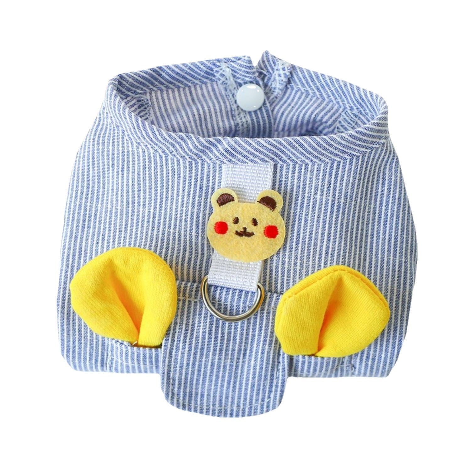 KFX-4336701 Small Dog Vest with Chest Back Traction Rope in Vertical Stripes and Solid Colors