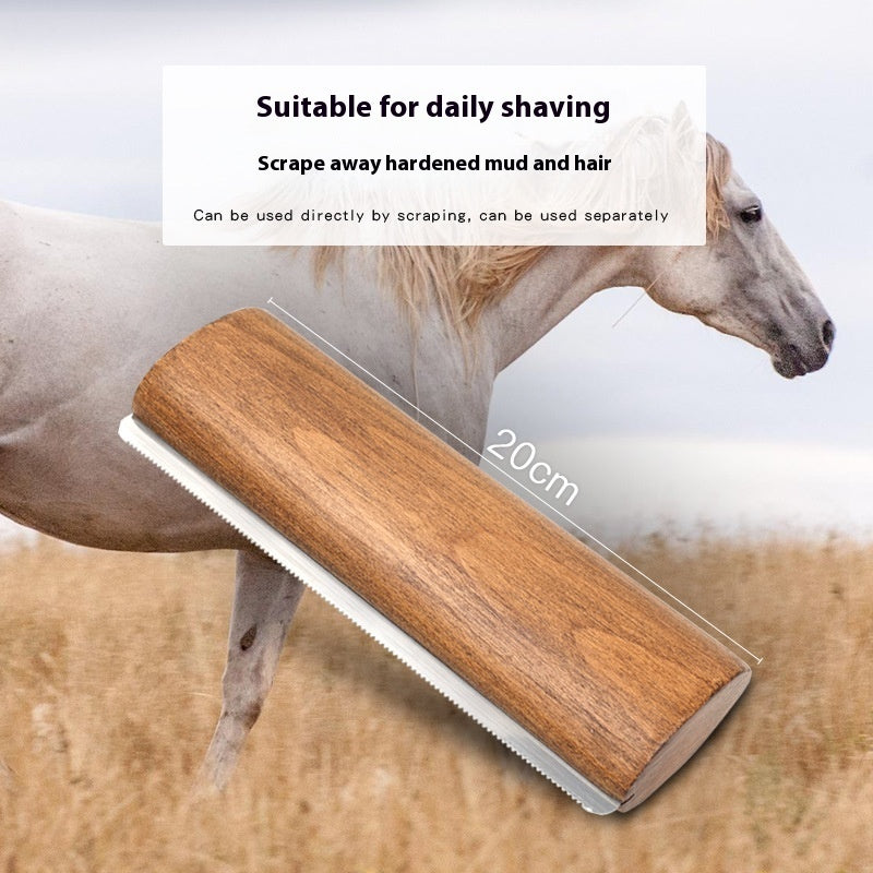 KFX-4337597 20cm Solid Wood Serrated Horse Sweat Scraper for Grooming and Cleaning