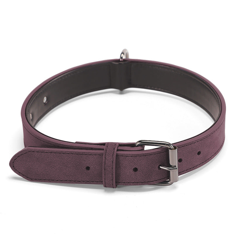 KFX-4338109 Adjustable Microfiber Leather Engraved Dog Collar - Multiple Colors Available