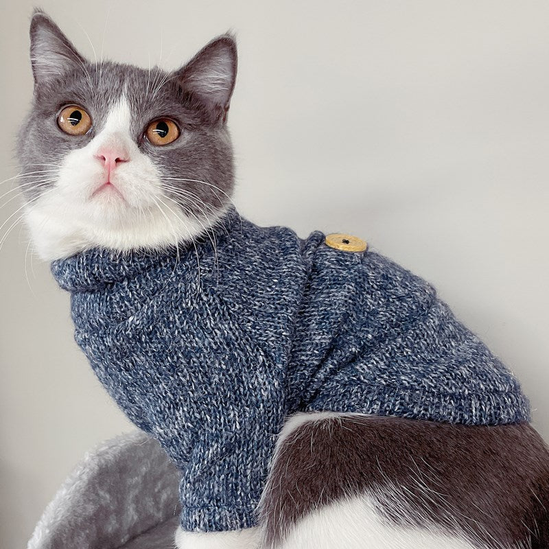 KFX-4339901 Cozy Multicolor Cotton Sweater for Cats - Fall & Winter Fashion