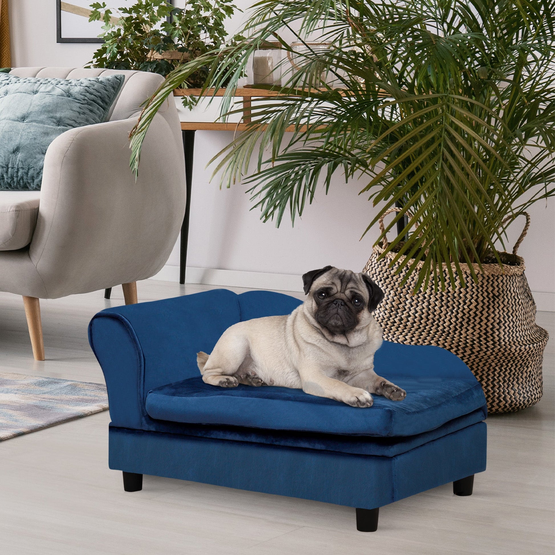 KFX-4340541 Luxury Dog Sofa with Hidden Storage for Small Pets