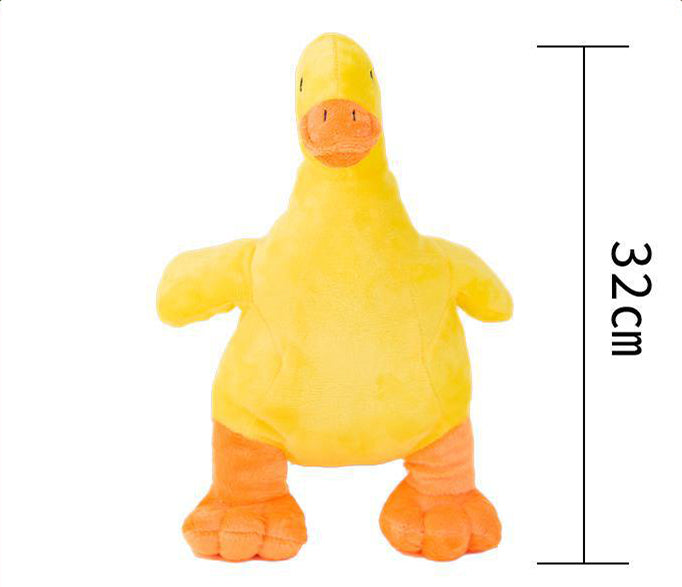 KFX-4341565 Plush Duck Dog Toy with Sound, Designed for Boredom Relief and Biting Resistance, 32 x 16 cm