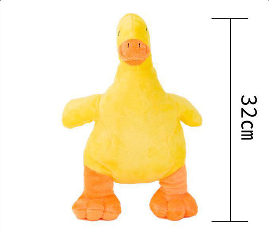 KFX-4341565 Plush Duck Dog Toy with Sound, Designed for Boredom Relief and Biting Resistance, 32 x 16 cm