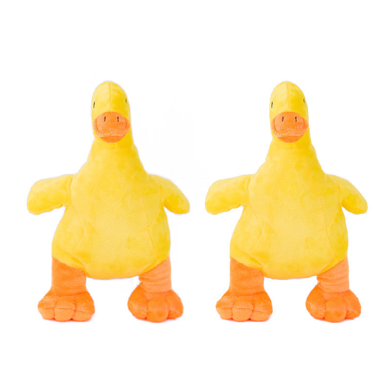 KFX-4341565 Plush Duck Dog Toy with Sound, Designed for Boredom Relief and Biting Resistance, 32 x 16 cm
