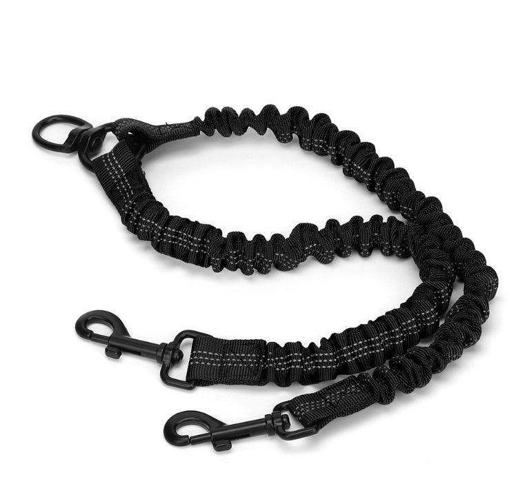 KFX-4341693 Light Gray Monochrome Double-Ended Dog Leash - 50cm Polyester Traction Rope