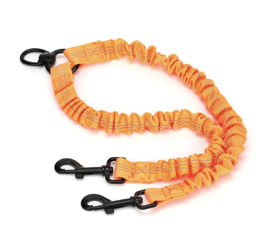 KFX-4341693 Light Gray Monochrome Double-Ended Dog Leash - 50cm Polyester Traction Rope