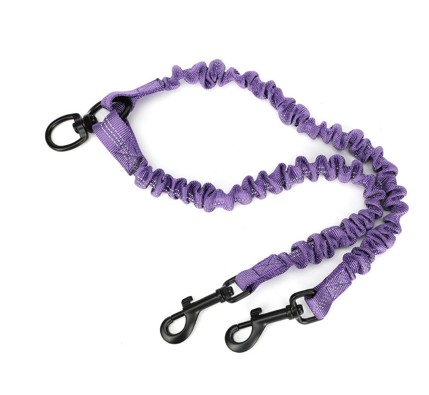KFX-4341693 Light Gray Monochrome Double-Ended Dog Leash - 50cm Polyester Traction Rope