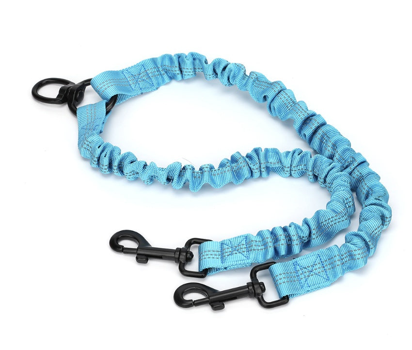 KFX-4341693 Light Gray Monochrome Double-Ended Dog Leash - 50cm Polyester Traction Rope