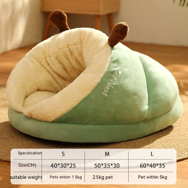 KFX-4341949 Cozy Crystal Velvet Pet Bed in Avocado Green, Blue Elk, and Gray Brown Bear