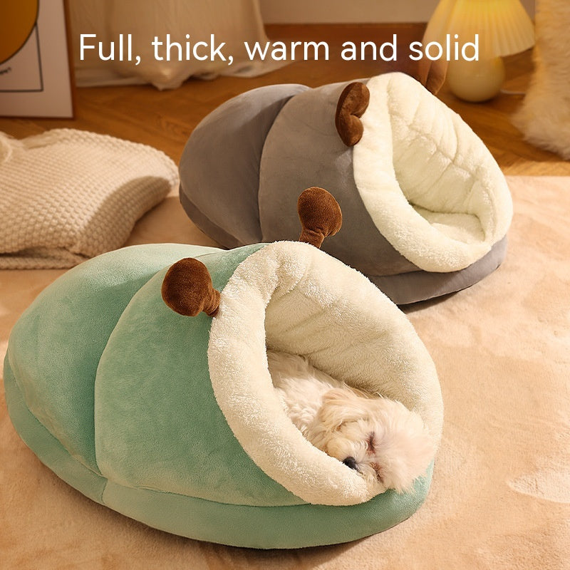 KFX-4341949 Cozy Crystal Velvet Pet Bed in Avocado Green, Blue Elk, and Gray Brown Bear