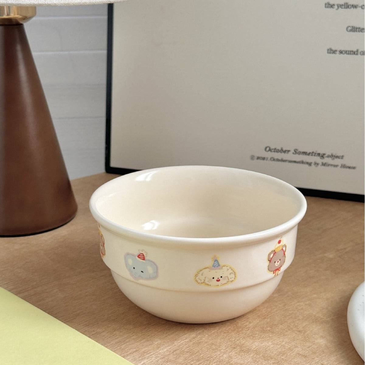 KFX-4342077 Cute Cartoon Cherry Sausage Dog Ceramic Bowl - Fun & Adorable Tableware for Kids