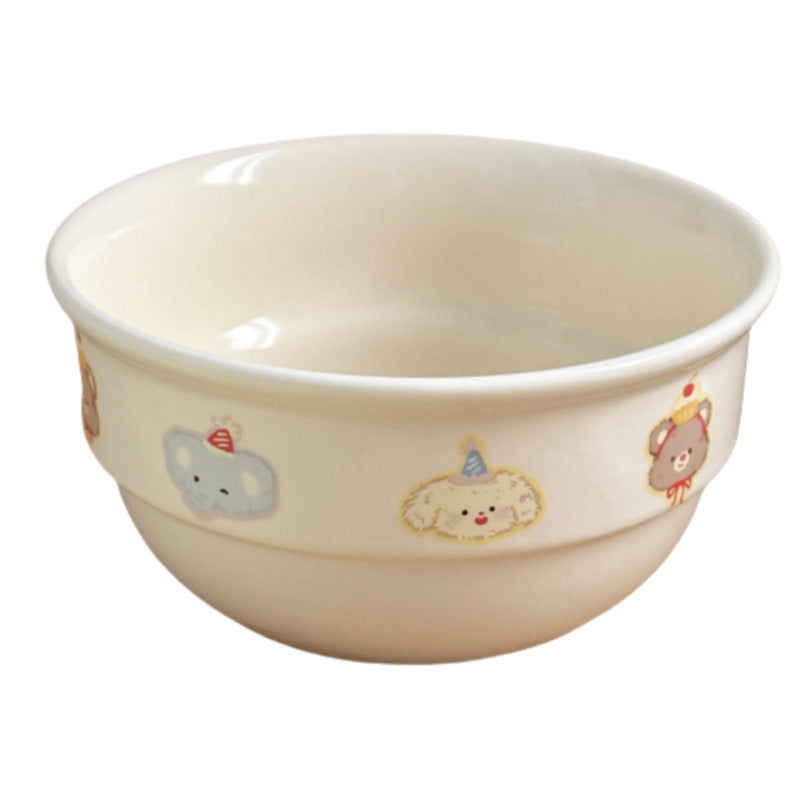 KFX-4342077 Cute Cartoon Cherry Sausage Dog Ceramic Bowl - Fun & Adorable Tableware for Kids