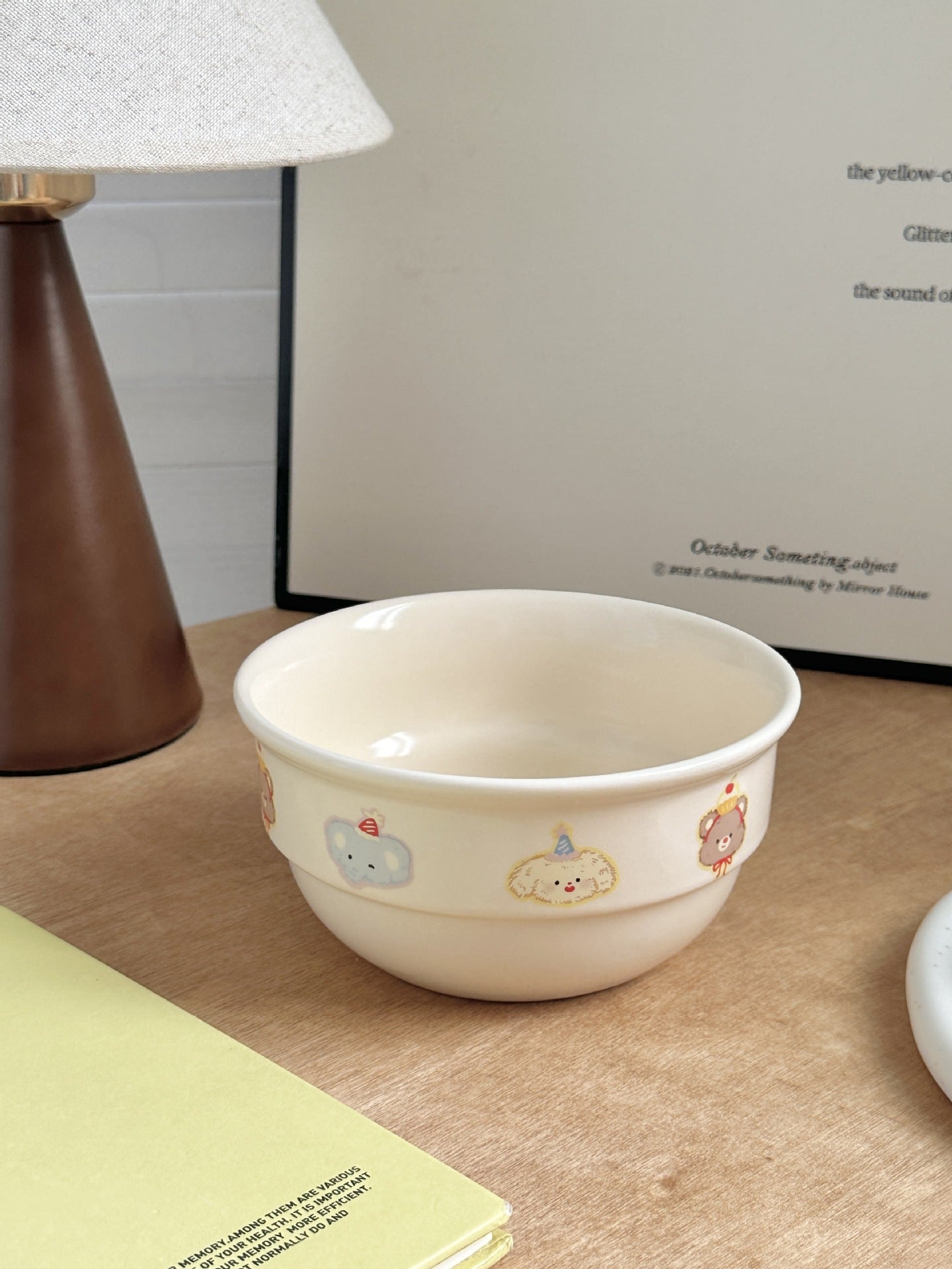KFX-4342077 Cute Cartoon Cherry Sausage Dog Ceramic Bowl - Fun & Adorable Tableware for Kids