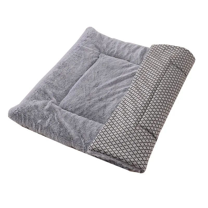 KFX-4343741 Plush Washable Dog Bed Mat Cushion for Small, Medium, Large Pets - Dual Purpose Design
