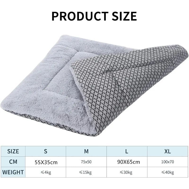 KFX-4343741 Plush Washable Dog Bed Mat Cushion for Small, Medium, Large Pets - Dual Purpose Design