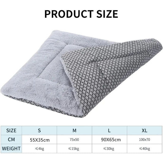 KFX-4343741 Plush Washable Dog Bed Mat Cushion for Small, Medium, Large Pets - Dual Purpose Design