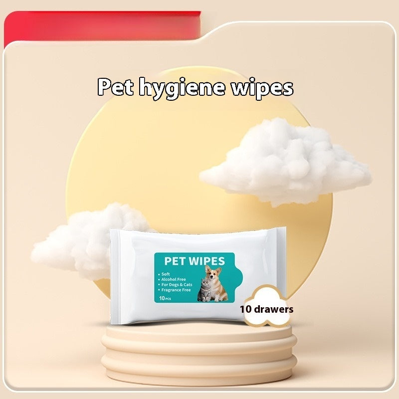 KFX-4347325 Cat Hygiene Disposable Cleaning Wipes - 10 Wipes per Pack