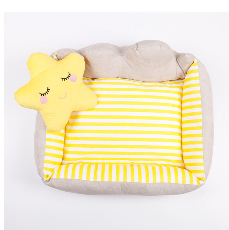 KFX-4347709 Cloud Nest Disassemblable Pet Bed for Easy Washing - Canvas & Cotton, Multiple Sizes Available