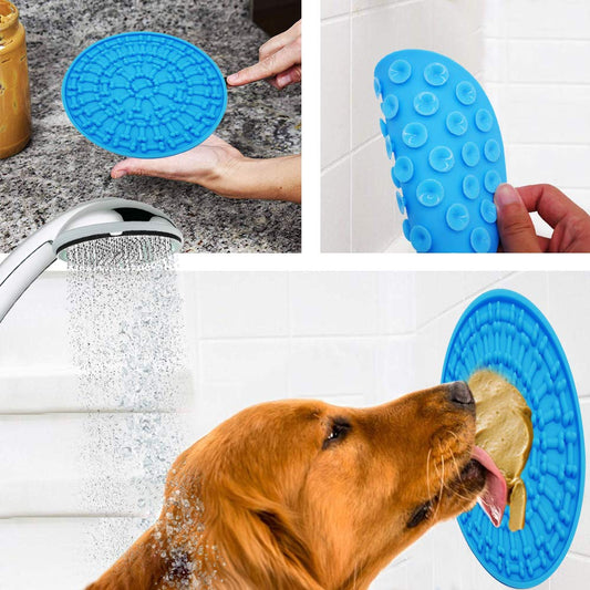 KFX-4348477 Silica Gel Dog Licking Plate Mold - 15x15cm, Easy to Clean and Maintain