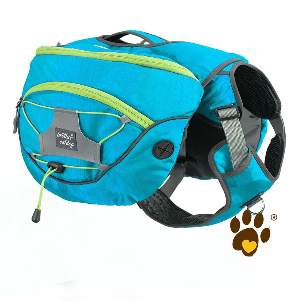 KFX-4349885 Pet Self Backpack for Medium and Large Dogs - Water-Repellent Fabric with Detachable Chest Harness in Purple, Orange, Blue