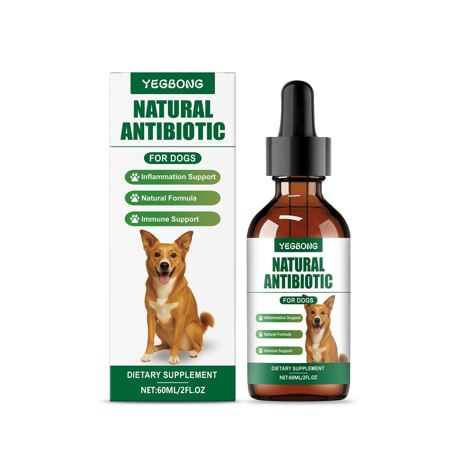 KFX-4353469 Natural Antibiotic Supplement for Dogs with Mint Leaf Extract and Vitamins