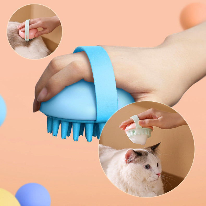 KFX-4355261 Silicone Pet Bath Massage Brush for Cats and Dogs – Soft Comb for Grooming and Relaxation