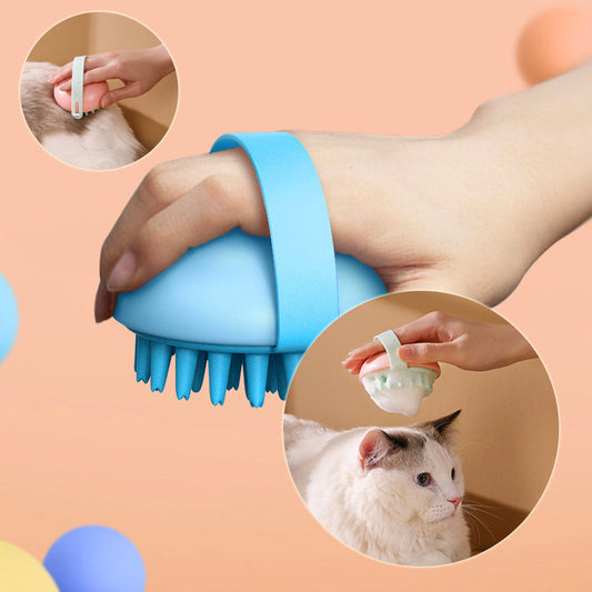 KFX-4355261 Silicone Pet Bath Massage Brush for Cats and Dogs – Soft Comb for Grooming and Relaxation