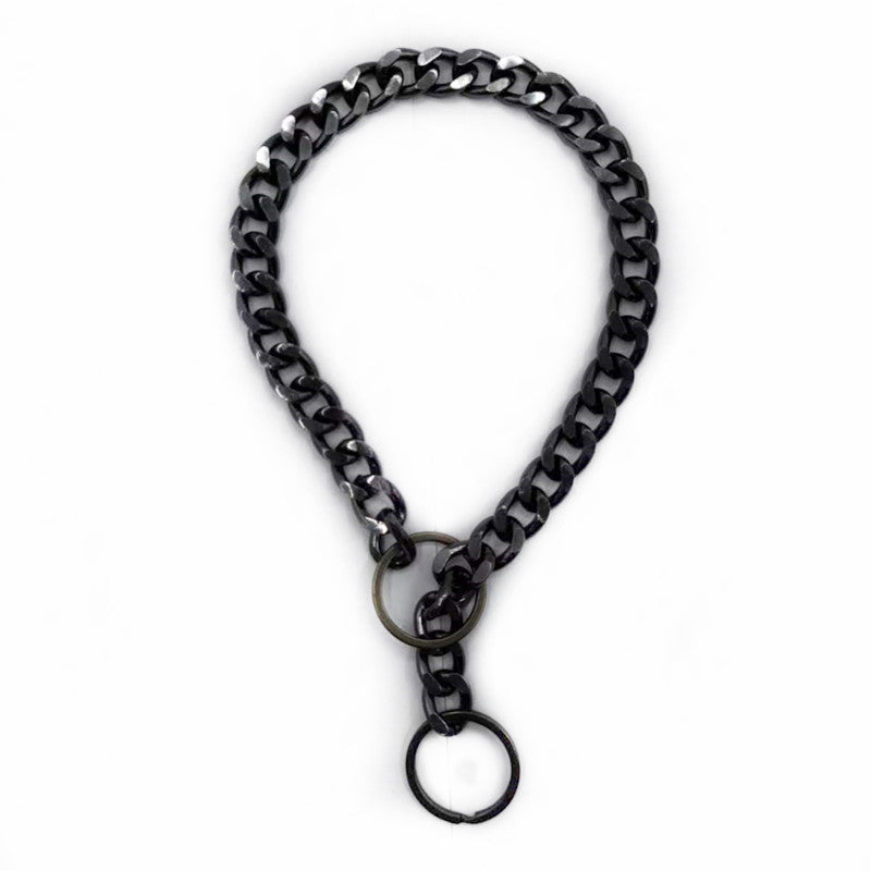 KFX-4355389 Geometric Gold Metal Dog Chain Collar - Various Lengths for Neck Sizes