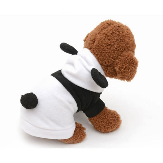 KFX-4355773 Black and White Panda Fleece Dog Dress for Autumn and Winter