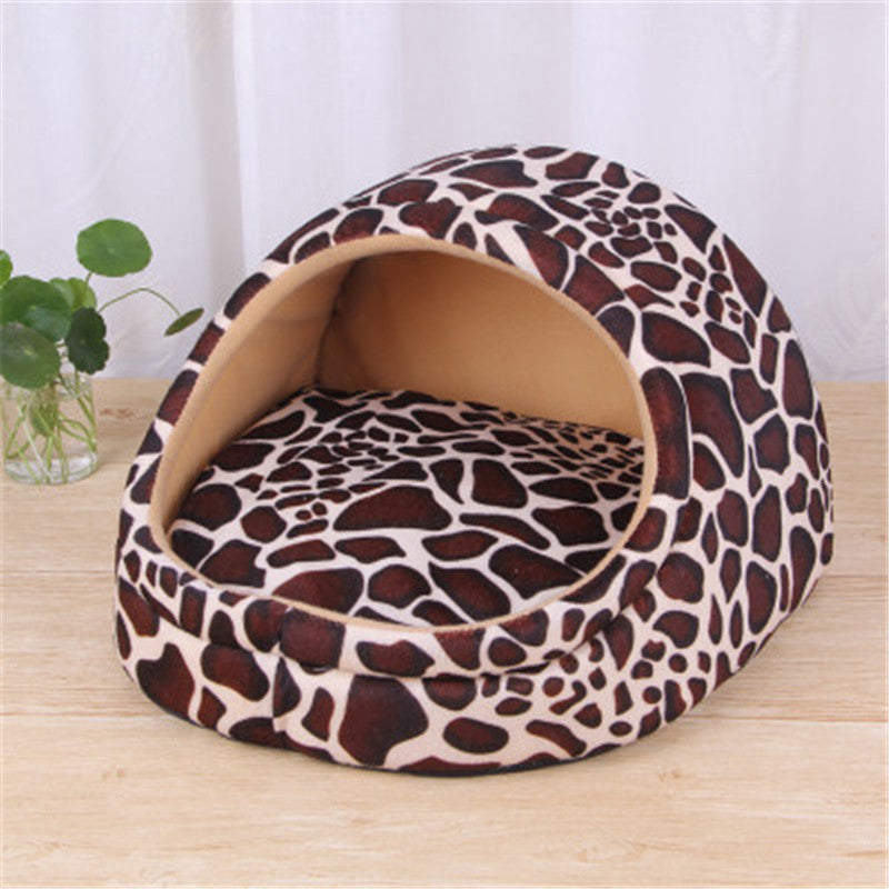 KFX-4357437 Cozy Artificial Plush Small Pet Nest with Non-Slip Bottom for Winter Comfort