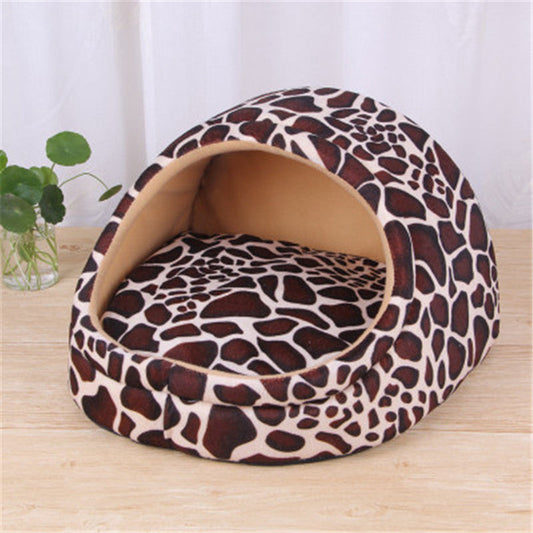 KFX-4357437 Cozy Artificial Plush Small Pet Nest with Non-Slip Bottom for Winter Comfort