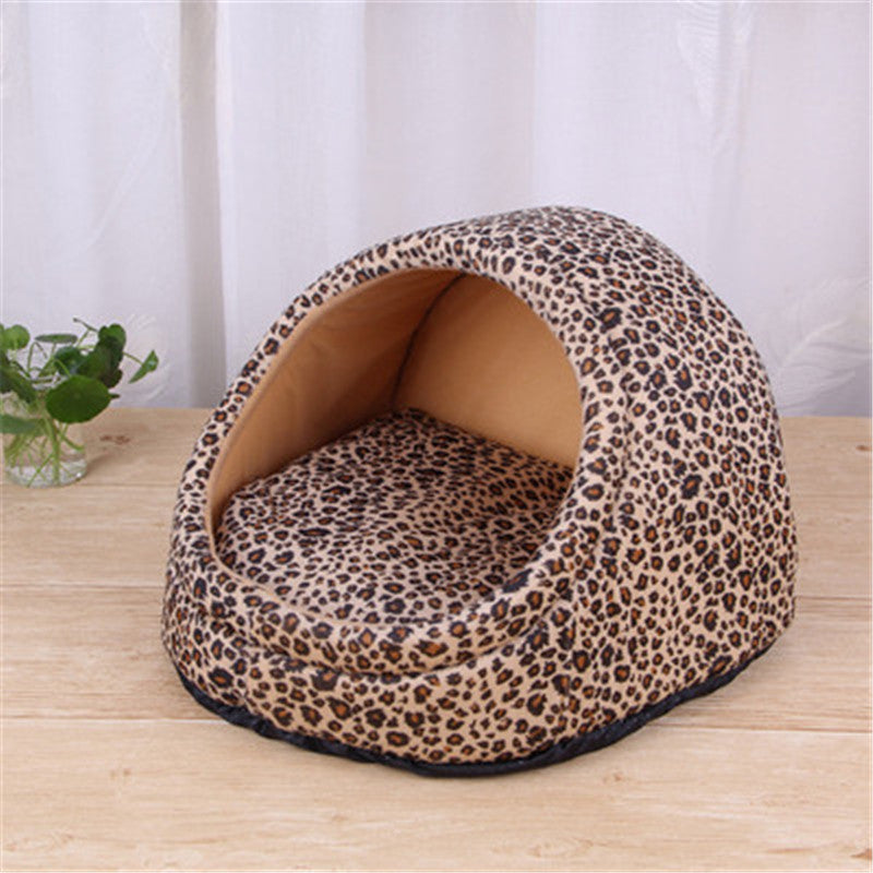 KFX-4357437 Cozy Artificial Plush Small Pet Nest with Non-Slip Bottom for Winter Comfort
