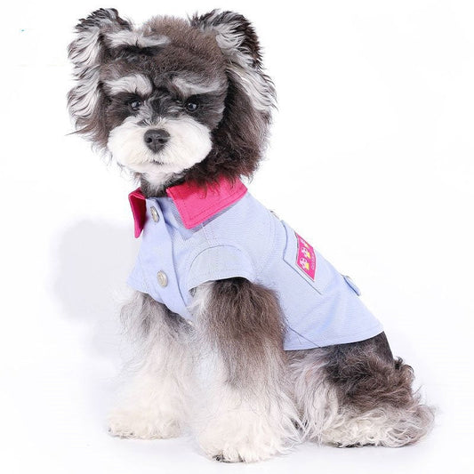 KFX-4358973 Summer Vest for Small Dogs with Traction Rope in Blue and Purple, Available in Multiple Sizes