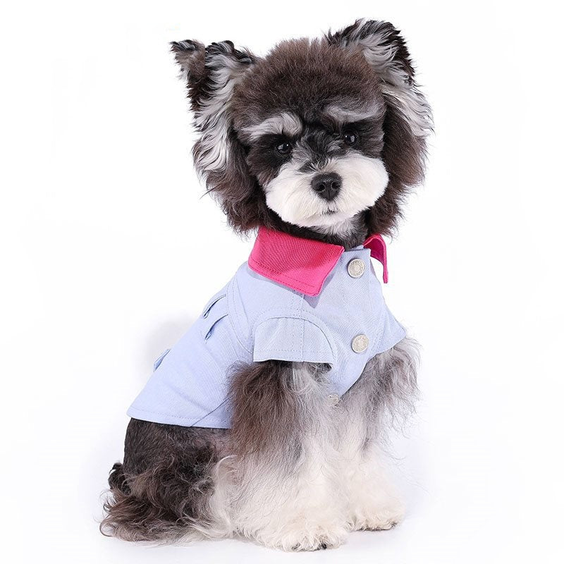 KFX-4358973 Summer Vest for Small Dogs with Traction Rope in Blue and Purple, Available in Multiple Sizes