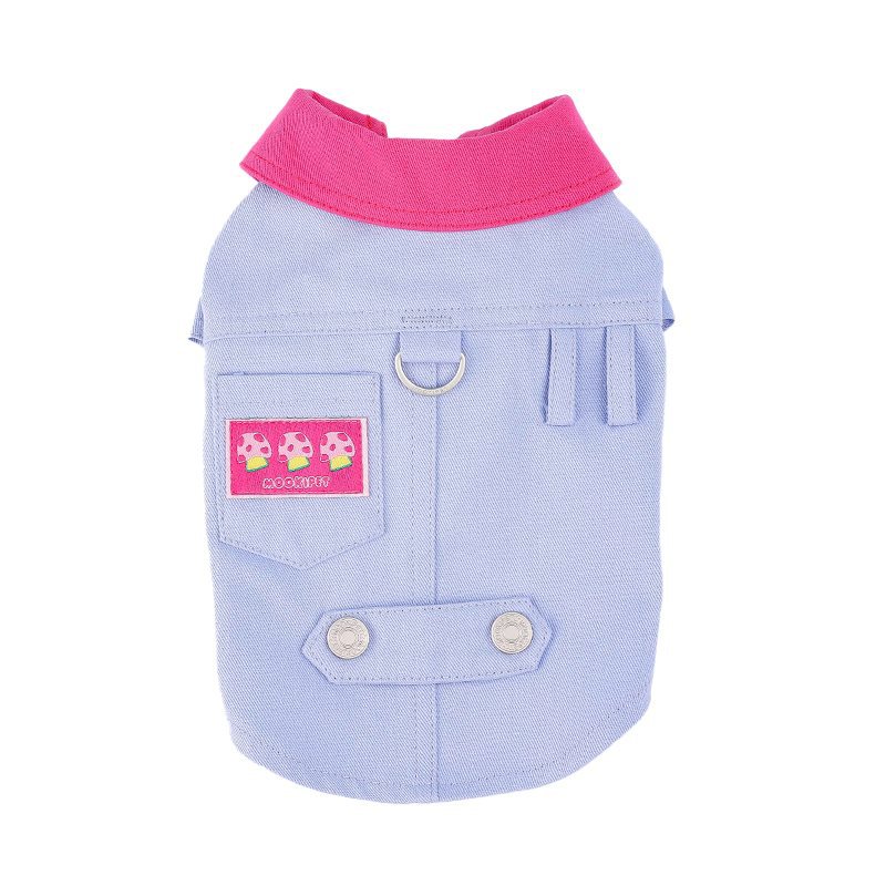 KFX-4358973 Summer Vest for Small Dogs with Traction Rope in Blue and Purple, Available in Multiple Sizes