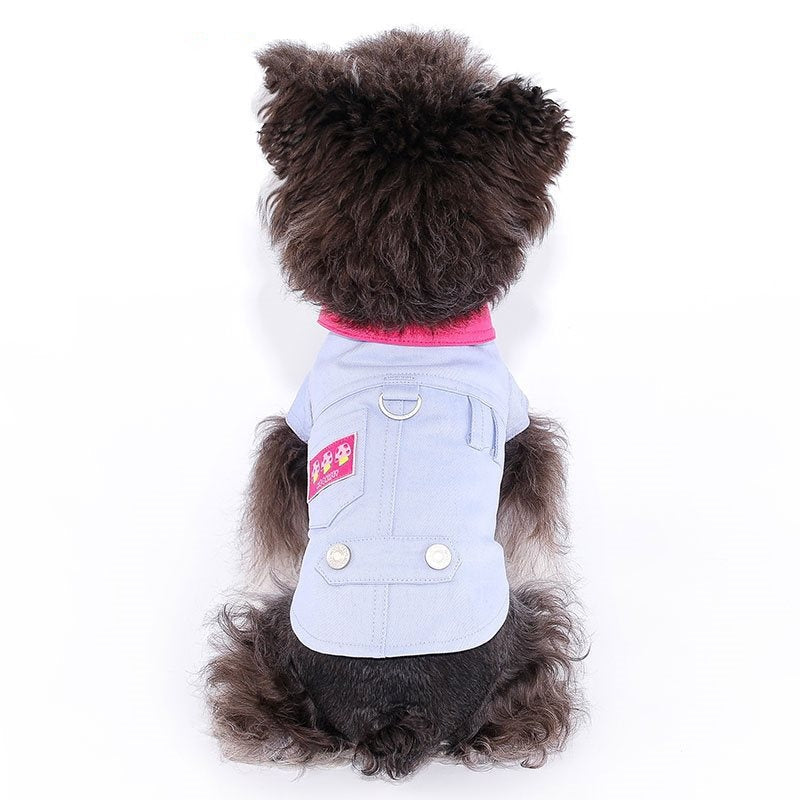 KFX-4358973 Summer Vest for Small Dogs with Traction Rope in Blue and Purple, Available in Multiple Sizes