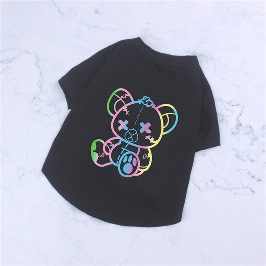 KFX-4359741 Cotton Short-Sleeved Cute Color Bear T-Shirt for Pets – Spring and Summer Style